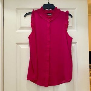 NWOT Karl Lagerfeld hot pink sleeveless chiffon top